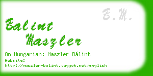 balint maszler business card